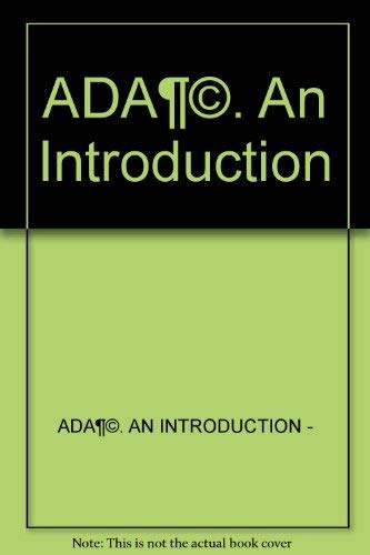 9783540908142: Ada: An Introduction