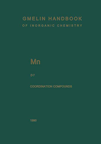 Stock image for Mn : manganese, D 7. Coordination compounds. - 7. for sale by Antiquariat Bookfarm
