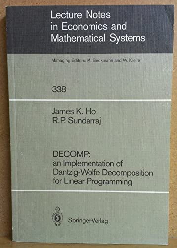 9783540971542: Decomp: an Implementation of Dantzig-Wolfe Decomposition for Linear Programming