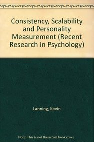 9783540974383: Consistency, Scalability and Personality Measurement (Recent Research in Psychology)