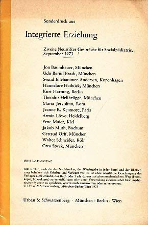 Integrierte Erziehung (Fortschritte der Sozialpa diatrie) (German Edition) - Theodor-hellbrugge-jon-baumhauer
