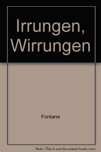Imagen de archivo de Irrungen, Wirrungen a la venta por Anybook.com