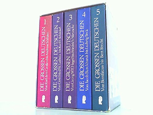 Beispielbild fr Die Grossen Deutschen. Deutssche Biographie. Band 1-5. Erster Band:Von Karl dem Groen bis Andreas Schlter. Zweiter Band: Von Gottfried Wilhelm Leibniz bis Karl Friedrich Schinkel. Dritter Band: Von Georg Wilhelm Friedrich Hegel bis Friedrich Nietzsche. Vierter Band: Von Jacob Burckhardt bis Ludwig Beck. Fnfter Band: Von Bonifatius bis Bert Brecht. Mit je 80 Abb. zum Verkauf von Rotes Antiquariat