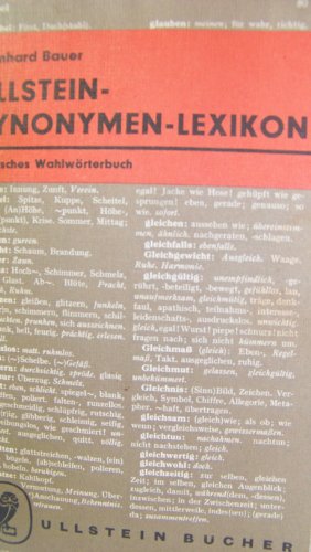 Beispielbild fr Ullstein Synonymen Lexikon Deutsches W zum Verkauf von DER COMICWURM - Ralf Heinig