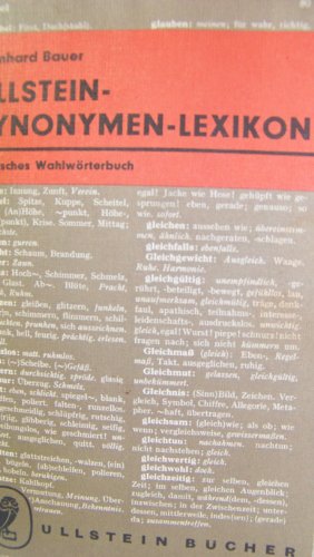 Imagen de archivo de Ullstein Synonymen-Lexikon: Deutsches Wahlworterbuch a la venta por Lee Madden, Book Dealer