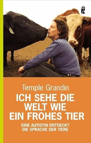 Ich sehe die Welt wie ein frohes Tier : eine Autistin entdeckt die Sprache der Tiere. Temple Grandin kann die Welt so sehen, wie es Tiere tun. Als Autistin ist sie mit der außergewöhnlichen Gabe gesegnet, sich in Tiere hineinfühlen zu können und die Umwelt ähnlich wie sie wahrzunehmen. 'Tiere sind uns ähnlich', sagt sie, 'viel mehr, als wir bislang dachten.' In ihrem eindrucksvollen Buch beschreibt Grandin, wie sie mit ihrem Wissen Tieren helfen kann – und Menschen den Umgang mit ihnen erleichtert. - Grandin, Temple