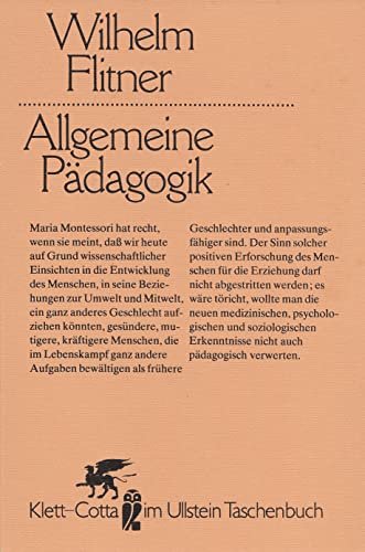 Imagen de archivo de Allgemeine Pdagogik a la venta por Versandantiquariat Felix Mcke