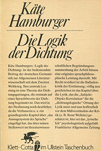 9783548390079: Die Logik der Dichtung