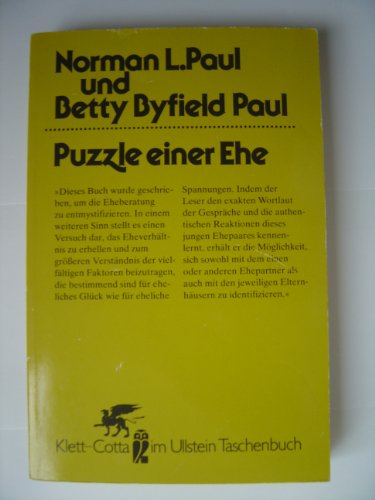 Imagen de archivo de Puzzle einer Ehe. Verlauf einer Paartherapie a la venta por Versandantiquariat Dirk Buchholz