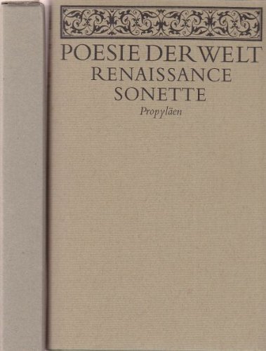 Beispielbild fr Poesie der Welt: Renaissance Sonette zum Verkauf von medimops