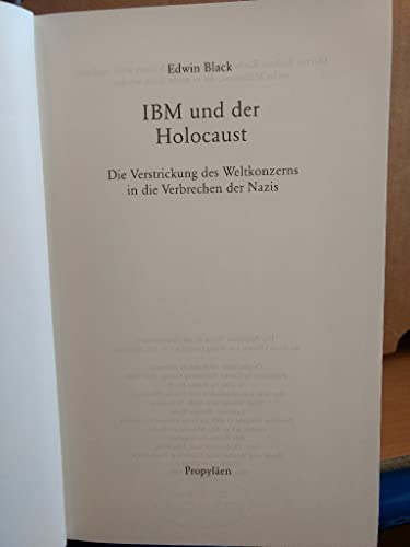 IBM und der Holocaust : die Verstrickung des Weltkonzerns in die Verbrechen der Nazis. - Black, Edwin