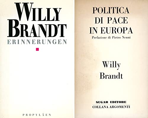 Erinnerungen (9783549072226) by 1992) BRANDT, Willy (Lubecca, 1913 - Unkel