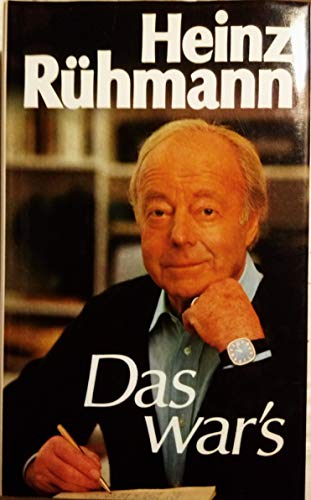 Das wars. Erinnerungen. Signiert vom Autor Heinz Rühmann auf Vorblatt