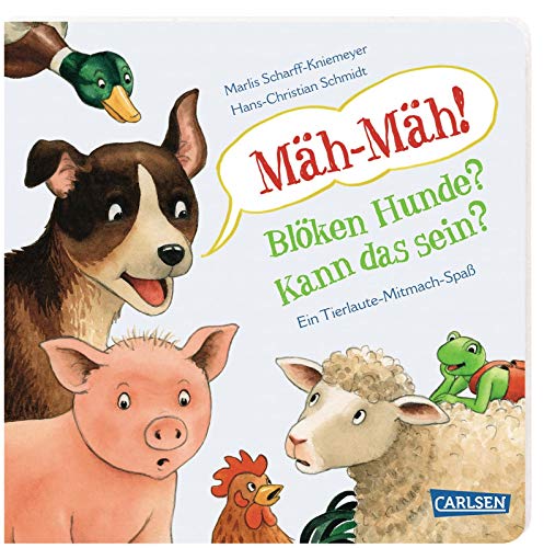 Beispielbild fr Mh-Mh! Blken Hunde? Kann das sein?: Buntes Pappbilderbuch mit interaktivem Tierlaute-Mitmach-Spa fr Kinder ab 2 Jahren zum Verkauf von medimops