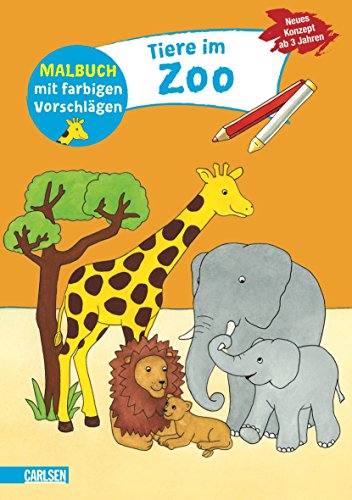 Stock image for Tiere im Zoo (Malbuch mit farbigen Vorschlgen) for sale by Buchmarie