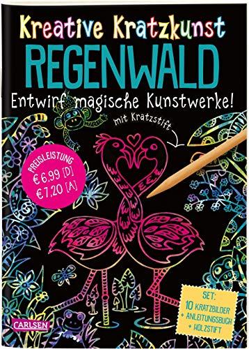 Beispielbild fr Kreative Kratzkunst: Regenwald: Set mit 10 Kratzbildern, Anleitungsbuch und Holzstift zum Verkauf von medimops