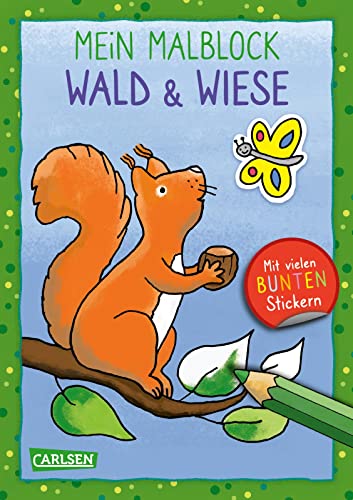Stock image for Mein Malblock: Wald und Wiese: Mit vielen bunten Stickern for sale by Revaluation Books