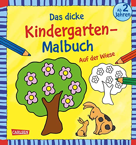 Imagen de archivo de Das dicke Kindergarten-Malbuch: Auf der Wiese a la venta por GreatBookPrices