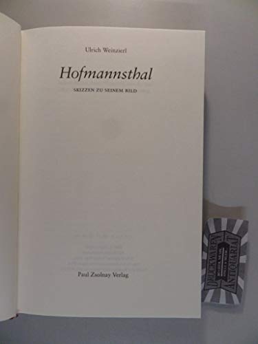 Beispielbild fr Hofmannsthal: Skizzen zu seinem Bild zum Verkauf von medimops