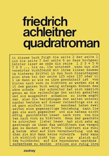 quadratroman (9783552054196) by Achleitner, Friedrich