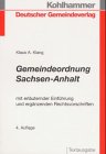 Beispielbild fr Gemeindeordnung Sachsen-Anhalt zum Verkauf von medimops