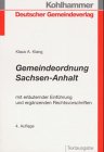 Imagen de archivo de Gemeindeordnung Sachsen-Anhalt a la venta por medimops