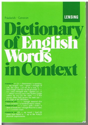 9783559226381: Dictionary of English words in context