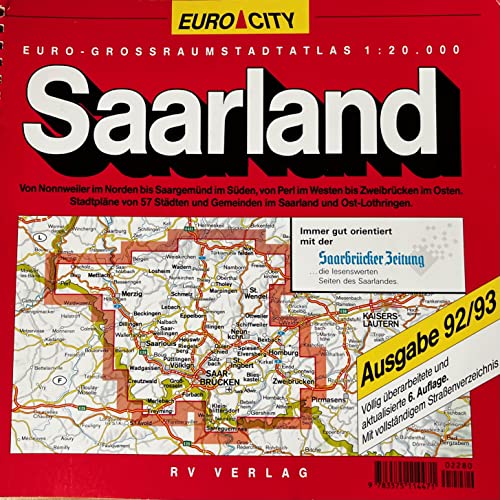 Beispielbild fr RV Saarland Groraumstadtatlas 1 : 20 000. ( Stadtplan) zum Verkauf von medimops