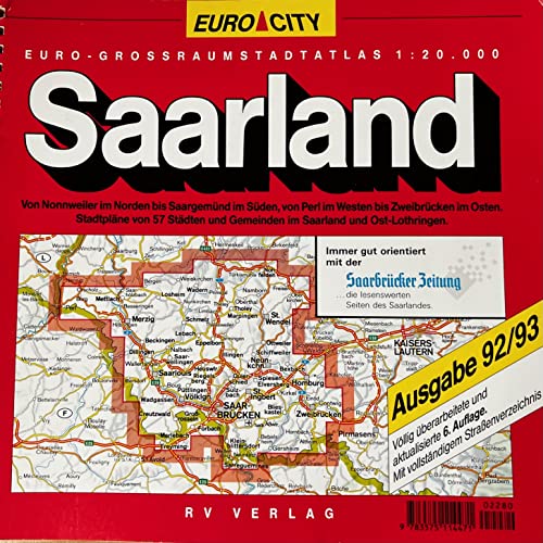 Imagen de archivo de RV Saarland Groraumstadtatlas 1 : 20 000. ( Stadtplan) a la venta por medimops