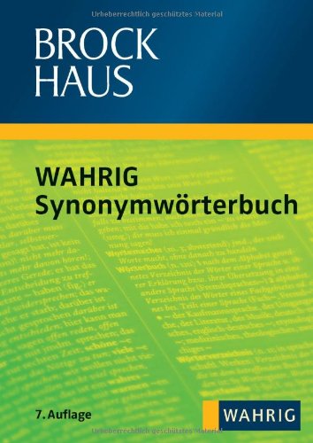 Brockhaus, WAHRIG Synonymwörterbuch - Krome, Sabine