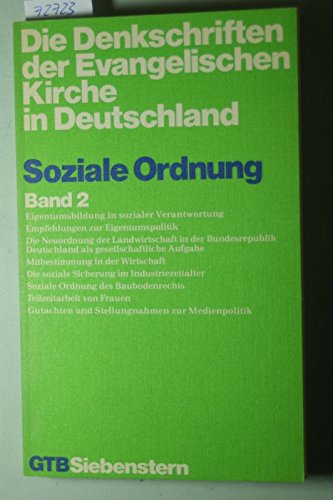 Imagen de archivo de Soziale Ordnung (Die Denkschriften der Evangelischen Kirche in Deutschland) (German Edition) a la venta por dsmbooks