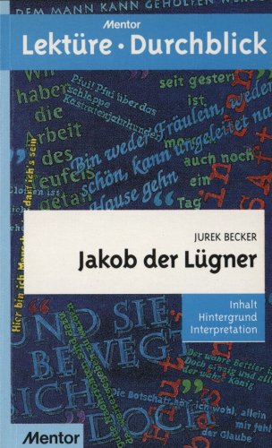 Beispielbild fr Jakob der L�gner. Diverse Umschlagfarben, unsortiert (Lernmaterialien) (German Edition) zum Verkauf von Phatpocket Limited