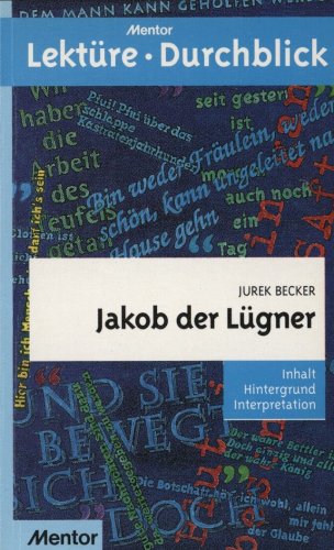 9783580633073: Lekture - Durchblick: Becker: Jakob der Lugner
