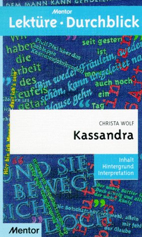 9783580633189: Kassandra. Diverse Umschlagfarben, unsortiert. (Lernmaterialien) (German Edition)