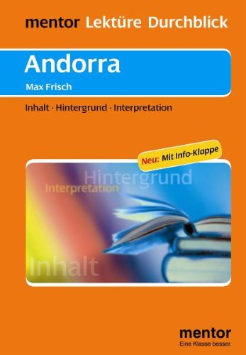 Stock image for Max Frisch: Andorra. Buch mit Info-Klappe: Hintergrund - Interpretatation for sale by medimops