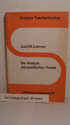 Stock image for Die Analyse des poetischen Texts for sale by Buchmarie