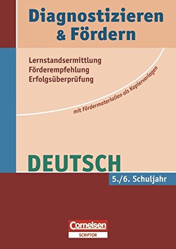 9783589226870: Diagnostizieren und Frdern - Kopiervorlagen - Deutsch: Diagnostizieren und Frdern 5./6. Schuljahr Deutsch: Frdermaterialien als Kopiervorlagen