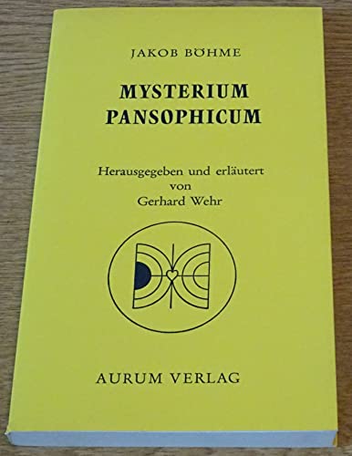 9783591081474: mysterium_pansophicum-theosophisch-pansophische_schriften