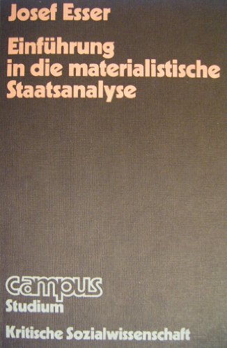 Stock image for Einfhrung in die materialistische Staatsanalyse, for sale by modernes antiquariat f. wiss. literatur