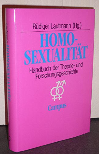 9783593347479: Homosexualitt: Handbuch der Theorie- und Forschungsgeschichte