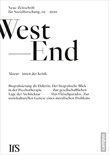 Imagen de archivo de WestEnd 2/2020: Akteur_innen der Kritik: Neue Zeitschrift fr Sozialforschung a la venta por medimops