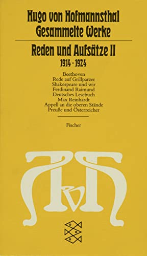 Reden und aufsätze II 1914-1924 - Von Hofmannsthal Hugo