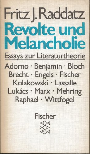 Beispielbild für Revolte und Melancholie. Essays zur Literaturtheorie. zum Verkauf von Antiquariat Nam, UstId: DE164665634