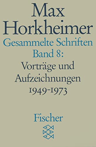 9783596273829: Gesammelte Schriften VIII: Vortrge und Aufzeichnungen 1949-1973. 4. Soziologisches 5. Universitt und Studium
