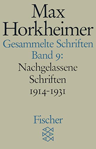 Stock image for Gesammelte Schriften: Nachgelassene Schriften 1914-1931: Bd.9 for sale by Revaluation Books