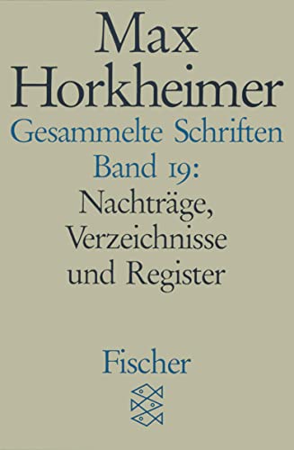 Stock image for Gesammelte Schriften: Nachtrge, Verzeichnisse Und Register: Bd.19 for sale by Revaluation Books