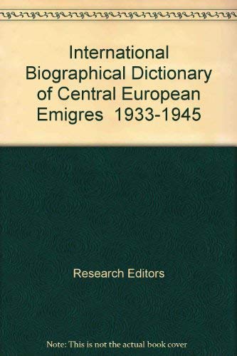 Beispielbild fr Biographisches Handbuch der deutschsprachigen Emigration nach 1933. International Biographical Dictionary of Central European Emigrs 1933-1945. Text in german and english. zum Verkauf von Antiquariat am St. Vith