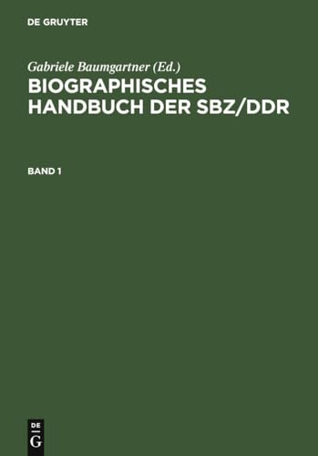 Beispielbild fr Biographisches Handbuch Der Sbz/Ddr zum Verkauf von Ammareal