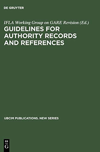 9783598115042: Guidelines for Authority Records and References