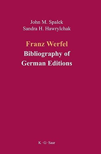 9783598117923: Franz Werfel: Bibliography of German Editions